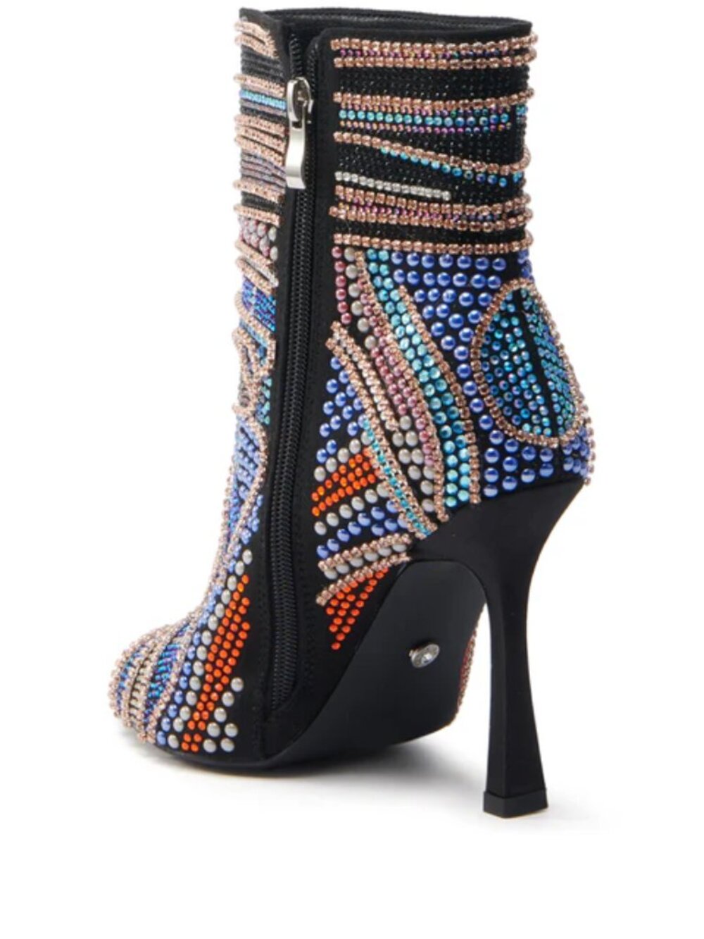 AZALEA WANG BYRE Black Embellished Rhinestone Open Toe Bootie Size 8.5 - Picture 3 of 4